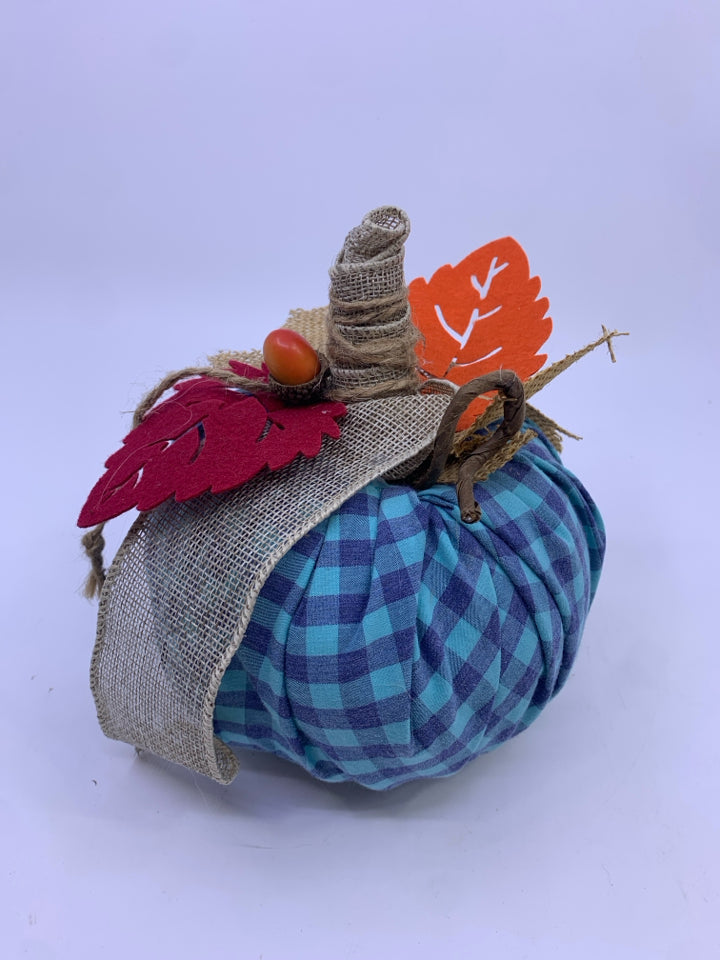 BLUE PLAID PUMPKIN.