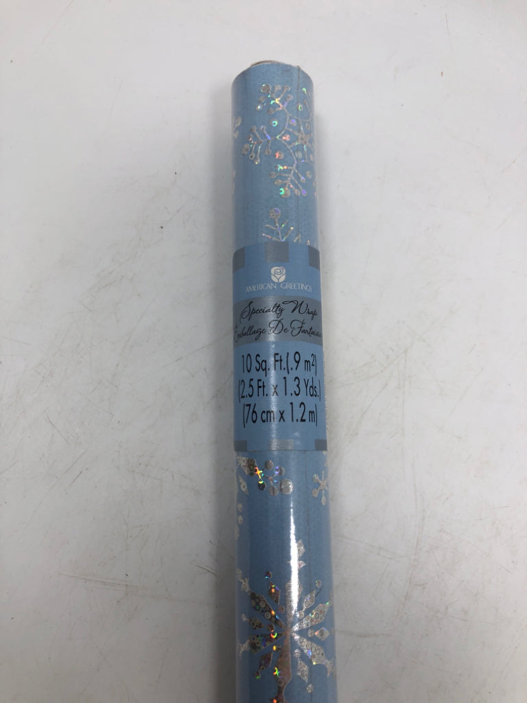 NIP BLUE SNOWFLAKE CHRISTMAS WRAPPING PAPER.
