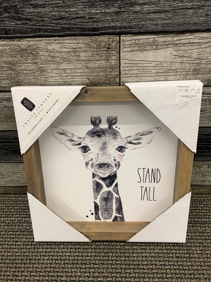 "STAND TALL" GIRAFFE WALL ART.