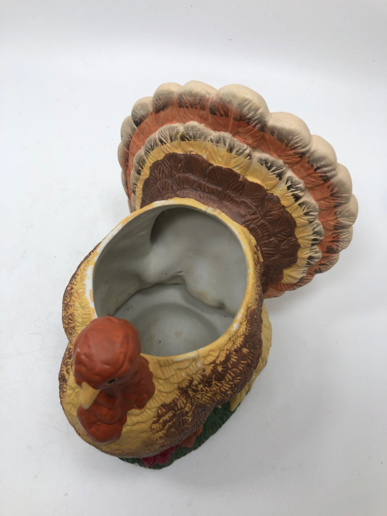 CERAMIC TURKEY PLANTER.