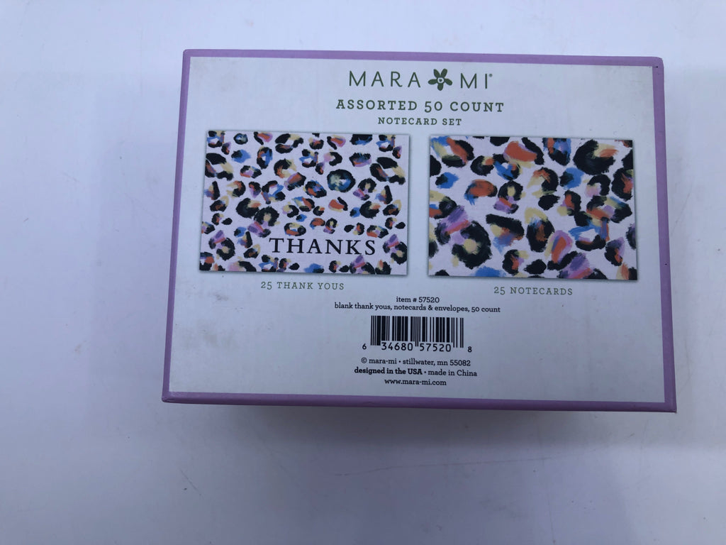 NIB 50 NOTECARD SET MARA MI