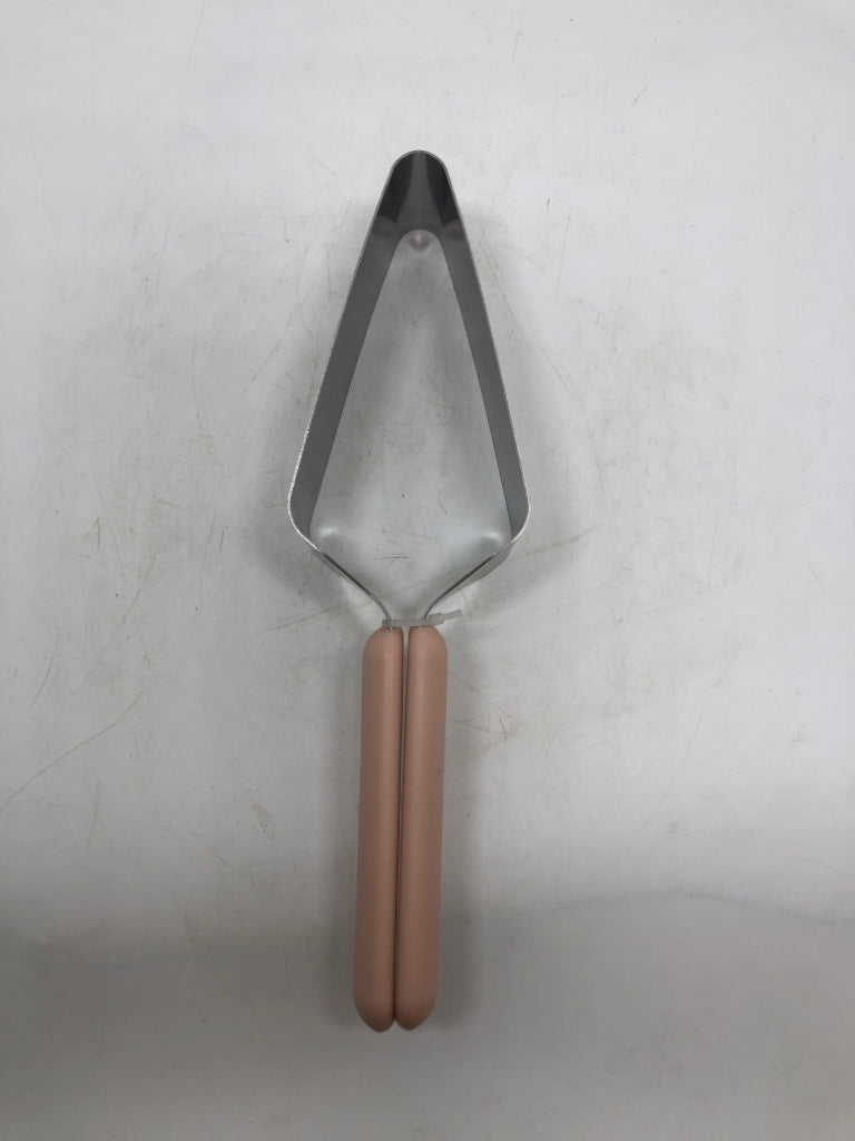NIP PINK HANDLE CAKE SLICER.
