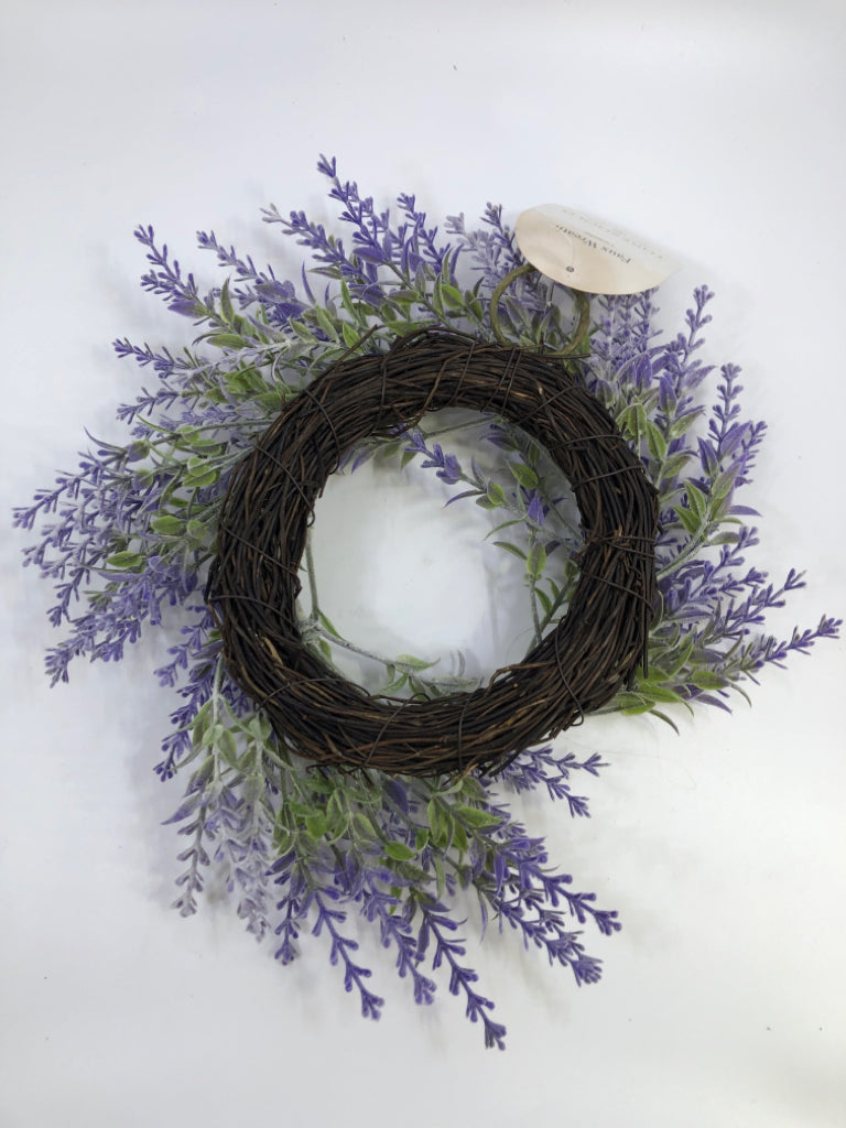 FAUX LAVENDER MINI WREATH.