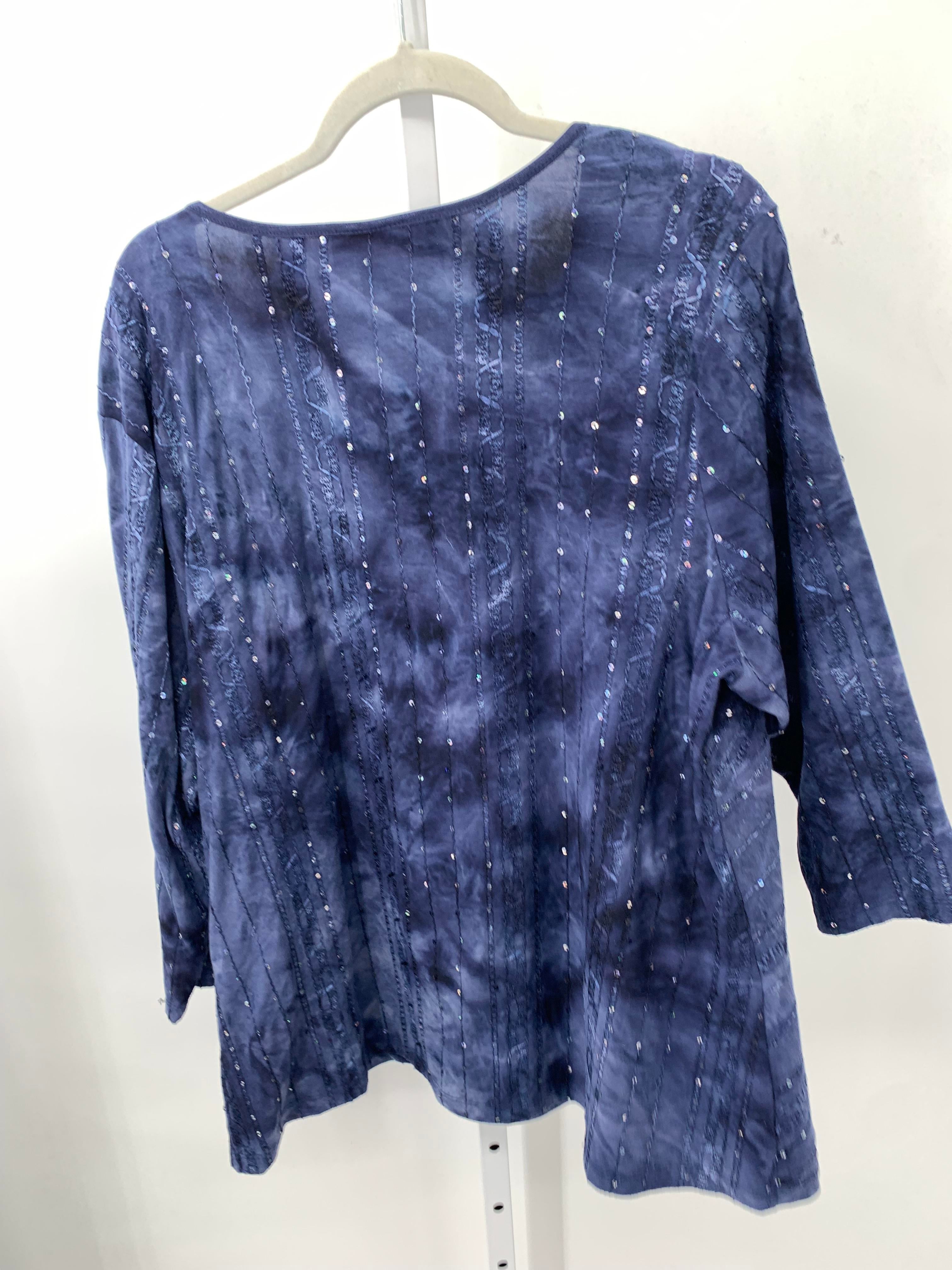 Dressbarn Size 3X Womens 3/4 Sleeve Shirt