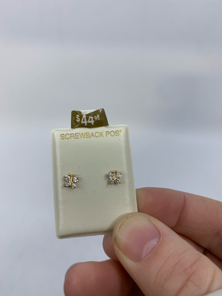 10K Kid Butterfly Screwback Post Earrings