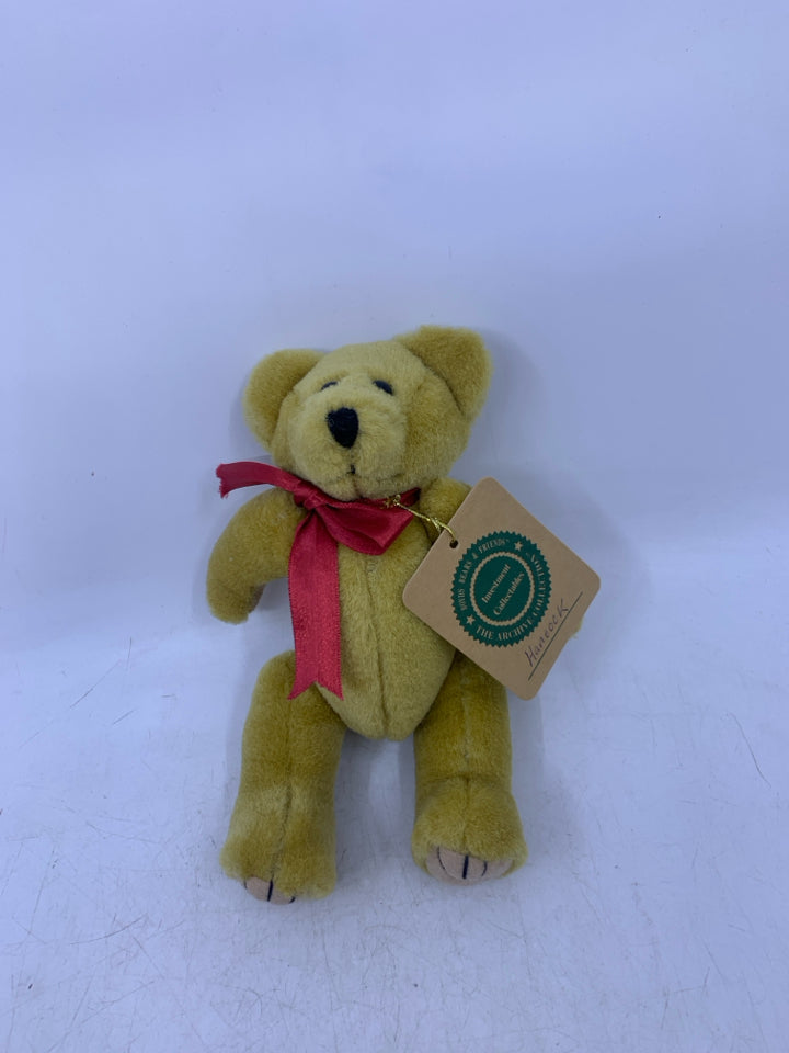 YELLOW BEAR W/ RED BOW BOYDS BEAR.