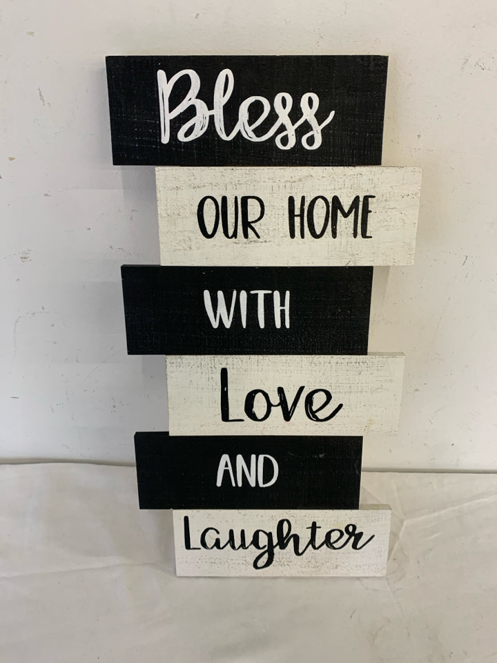 BLESS OUR HOME WOOD SIGN.