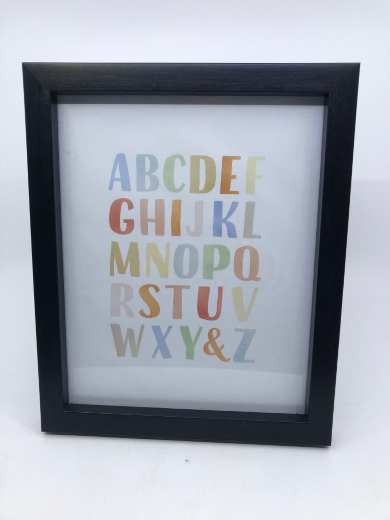 ALPHABET WATERCOLOR FRAMED PRINT.