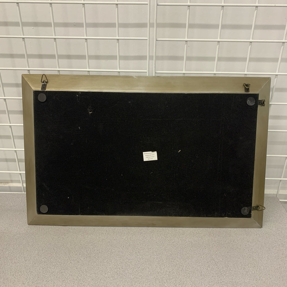 DISTRESSED SILVER MIRRORED TRAY.