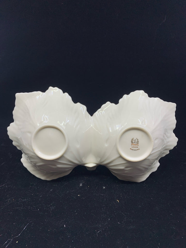 LENOX 2 SECTION LEAF PATTERN BOWLS.