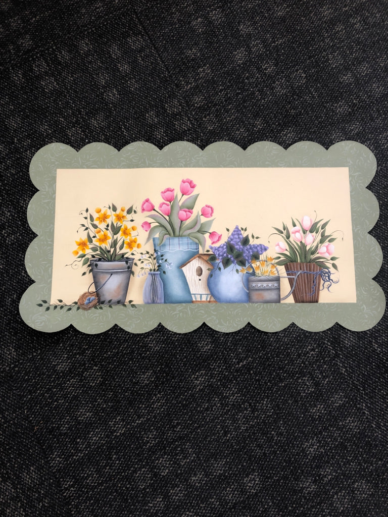 FLOWER BOUQUET SCALLOP EDGE FLOOR MAT.