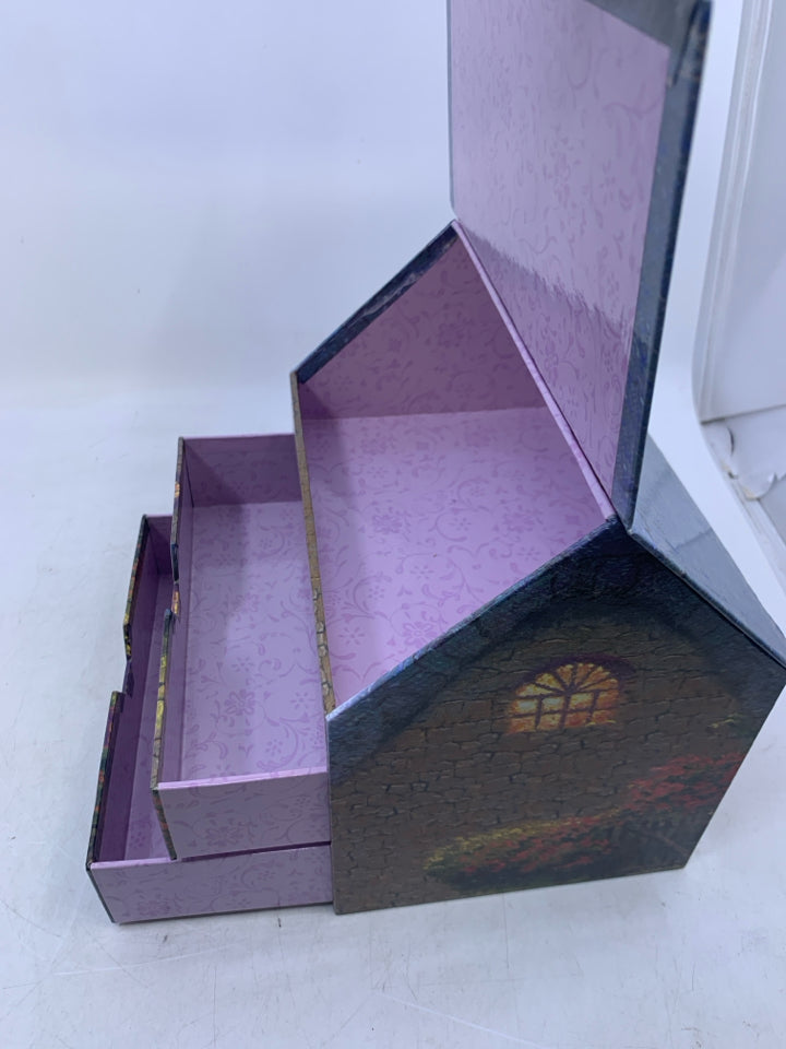 PAPER HOUSE W/ LIFT TOP 2 DRAWERS ENVELOPE STORAGE.