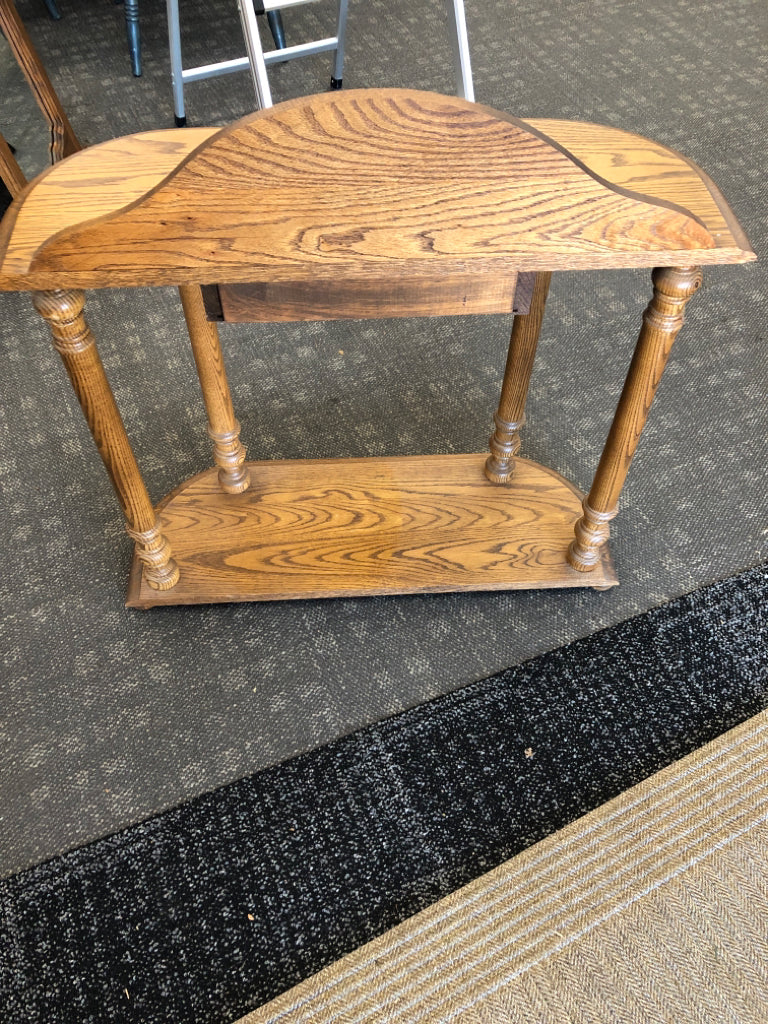 2pc WOOD CONSOLE TABLE + WALL MIRROR.