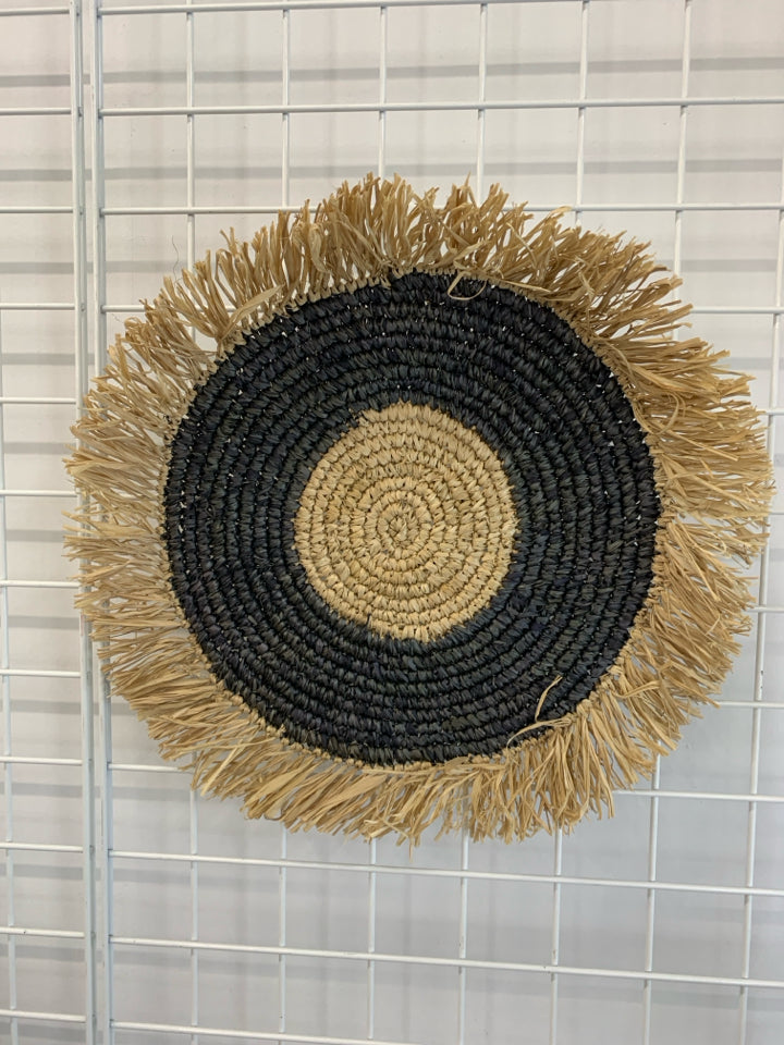 GRAY & BEIGE JUTE WALL-HANGING.
