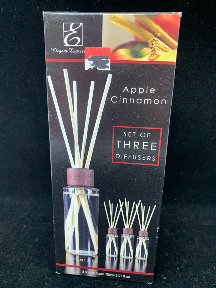 3 NIB DIFFUSERS APPLE CINNAMON