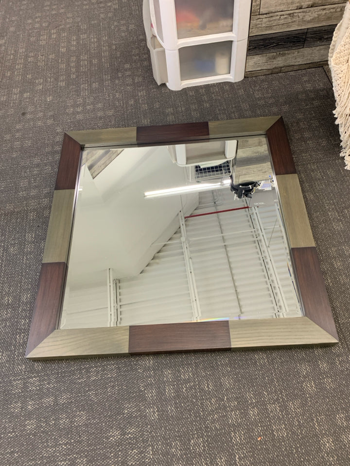 LARGE HEAVY 2 TONED MIRROR.