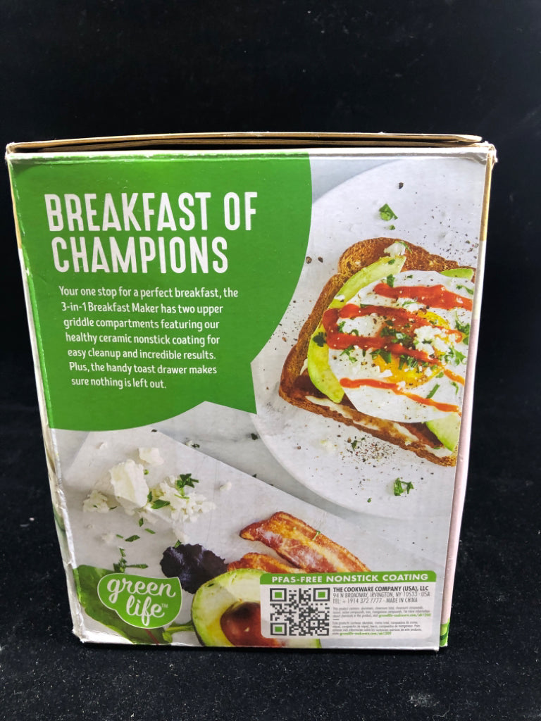 NIB 3 IN 1 BREAKFAST MAKER