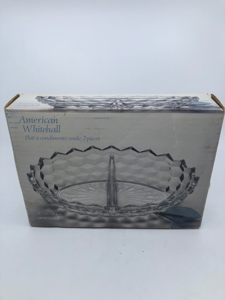 DIVIDED OVAL RELISH DISH- IN BOX.