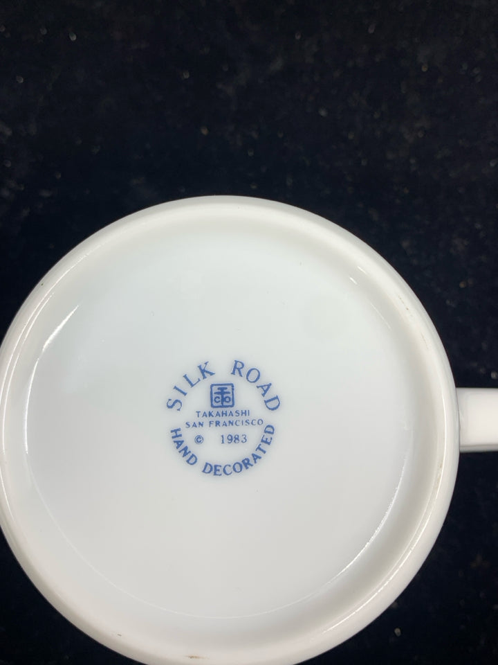 SILK ROAD BLUE FLORAL TEA CUP AND SAUCER.