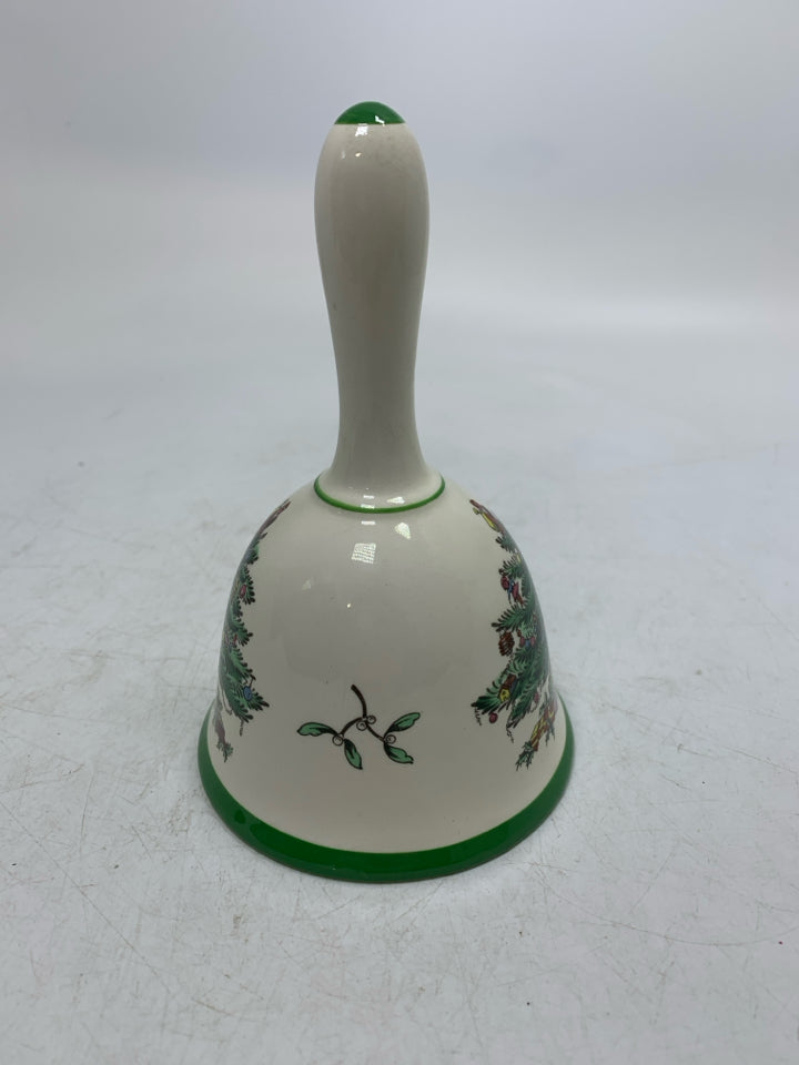 VTG SPODE CHRISTMAS TREE DINNER BELL.