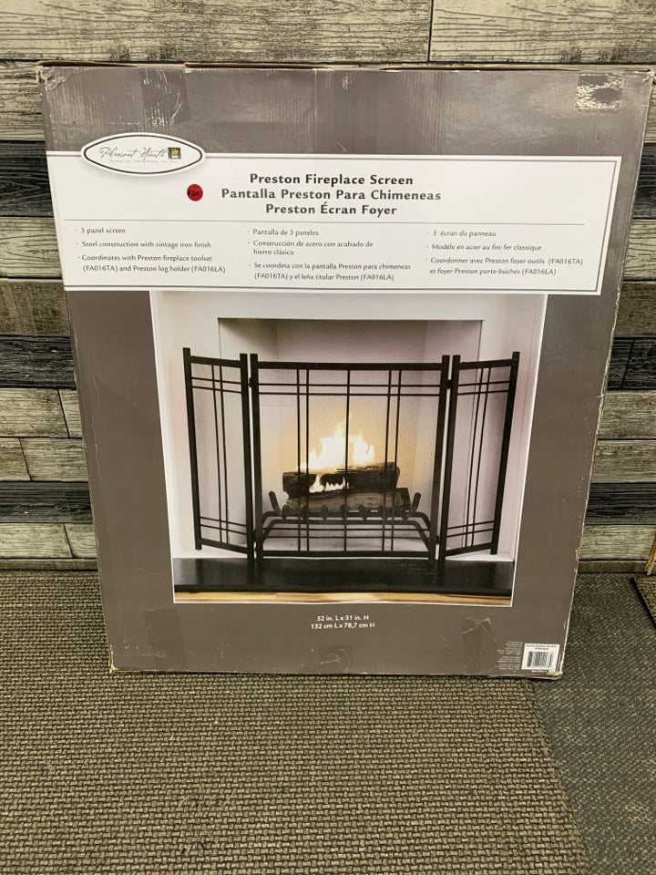 NIB 3 PANEL FIREPLACE SCREEN.
