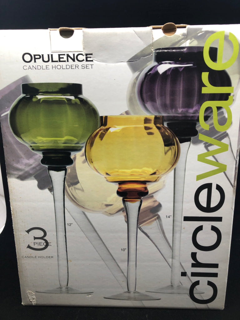 NIB OPULENCE CANDLE HOLDER SET.