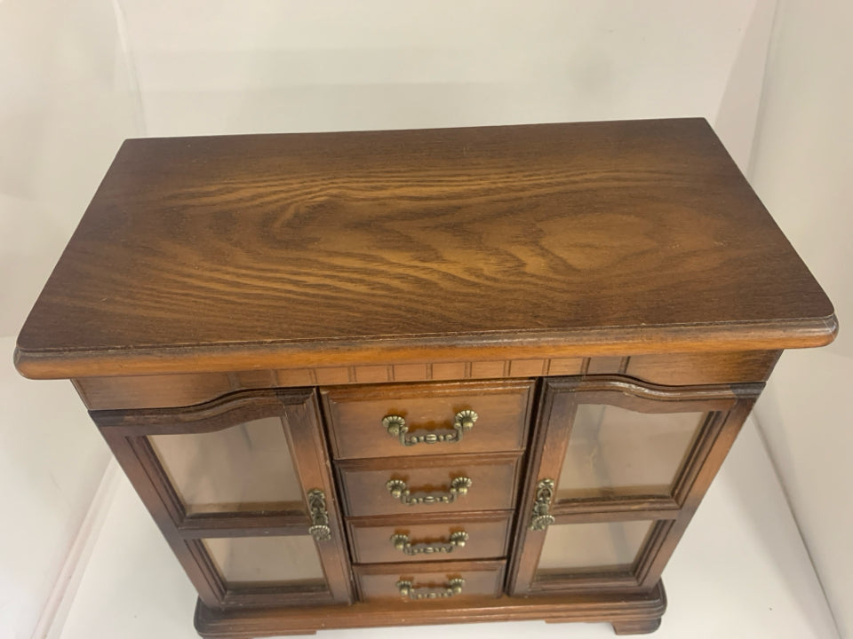 DARK WOOD JEWELRY/MUSIC BOX.
