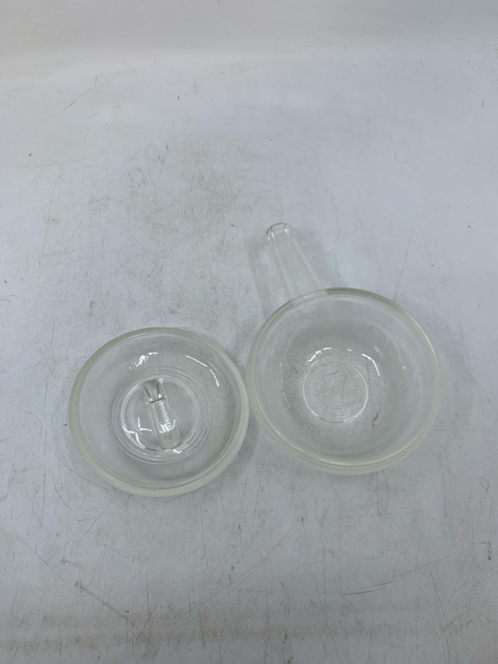 MINI CLEAR GLASS BAKING PAN W/ LID.