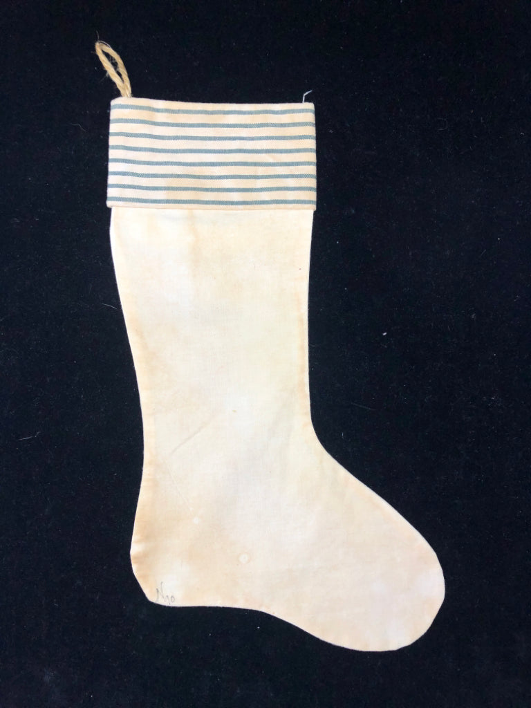 PRIMITIVE SNOWMAN STOCKING.