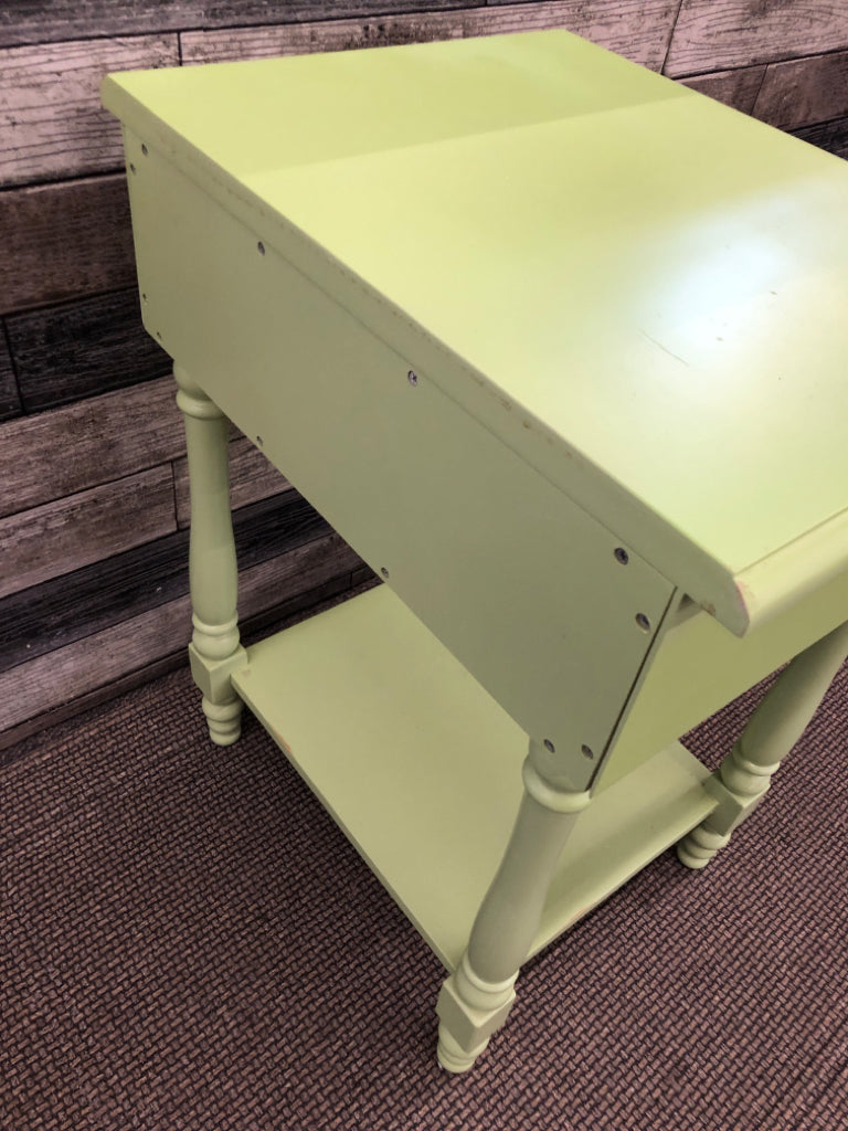 BRIGHT GREEN END TABLE.