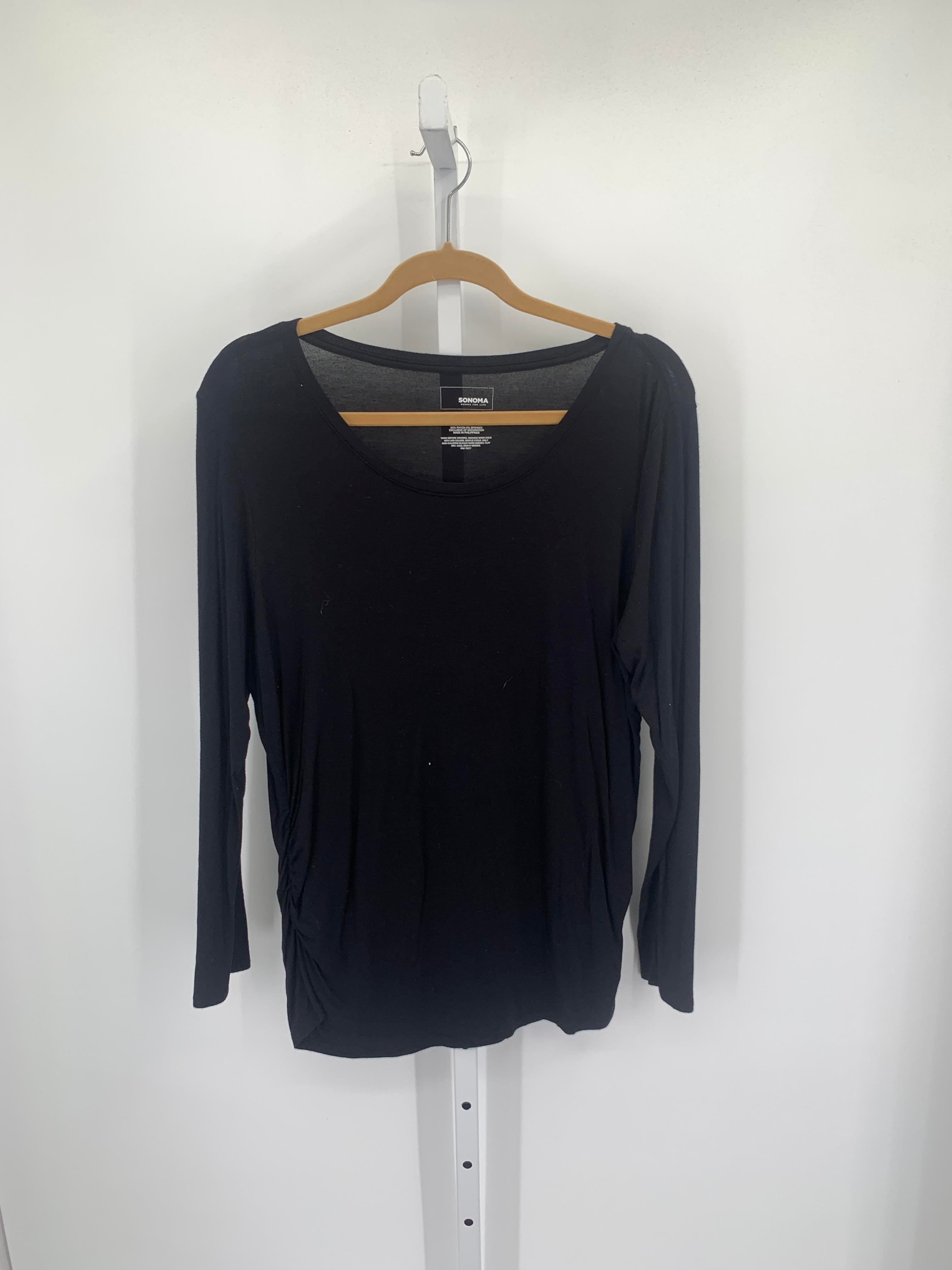 Sonoma Black Size Extra Large Maternity Long Sleeve Shirt