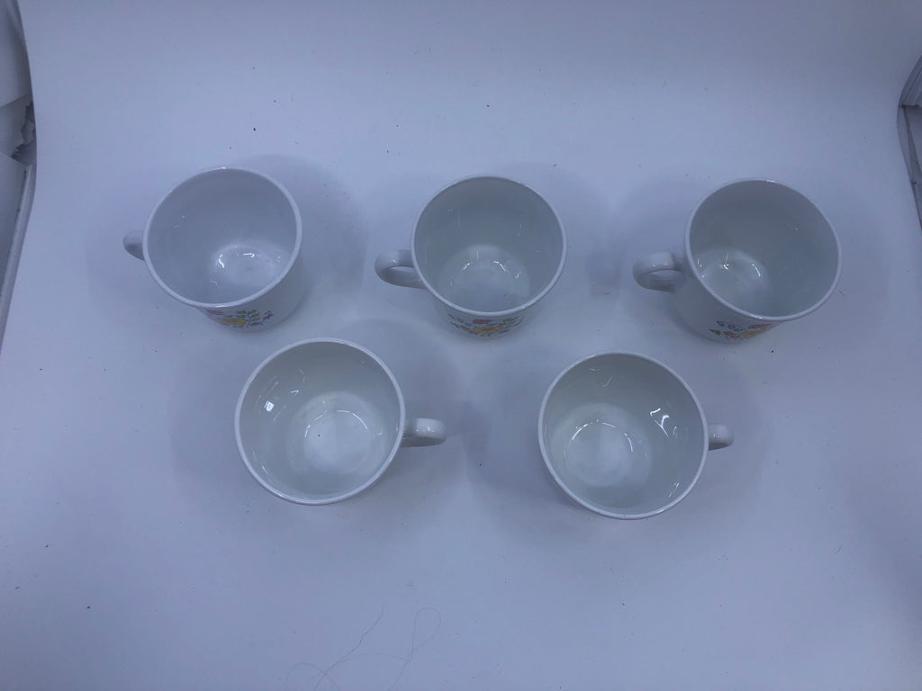 5 CORELLE MUGS W FLORAL.