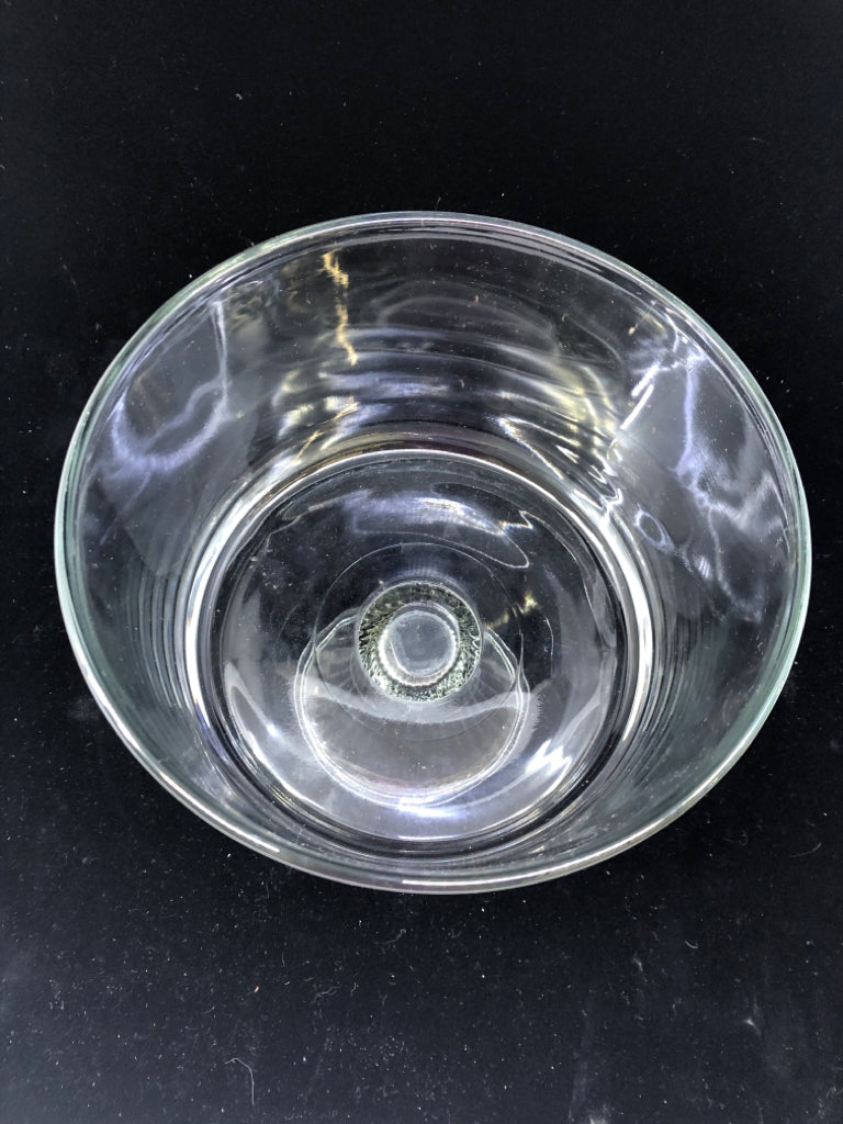 CLEAR GLASS FOOTED TRIFLE BOWL.
