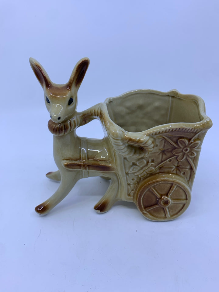 VTG TAN DONKEY PULLING WAGON PLANTER BRAZIL.