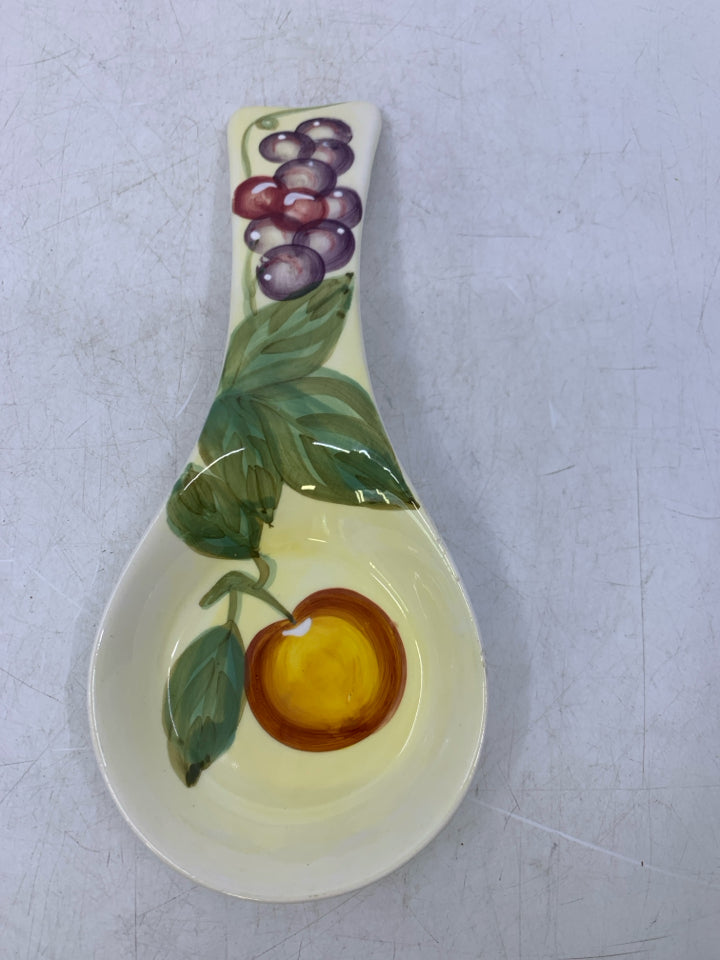 CERAMIC FRUIT THEMED SPOON REST.