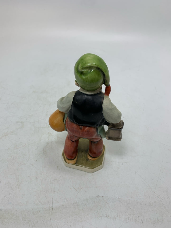VTG FRIEDEL GERMAN MAN HOLDING BOTTLE & LANTERN FIGURINE.