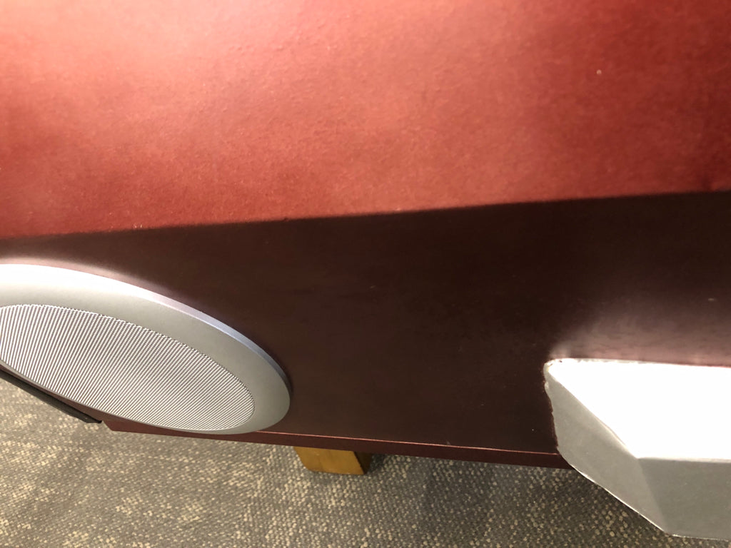 VTG STYLE CAR COUCH- LIGHTS & BLUETOOTH SPEAKER ON WOOD LEGS.