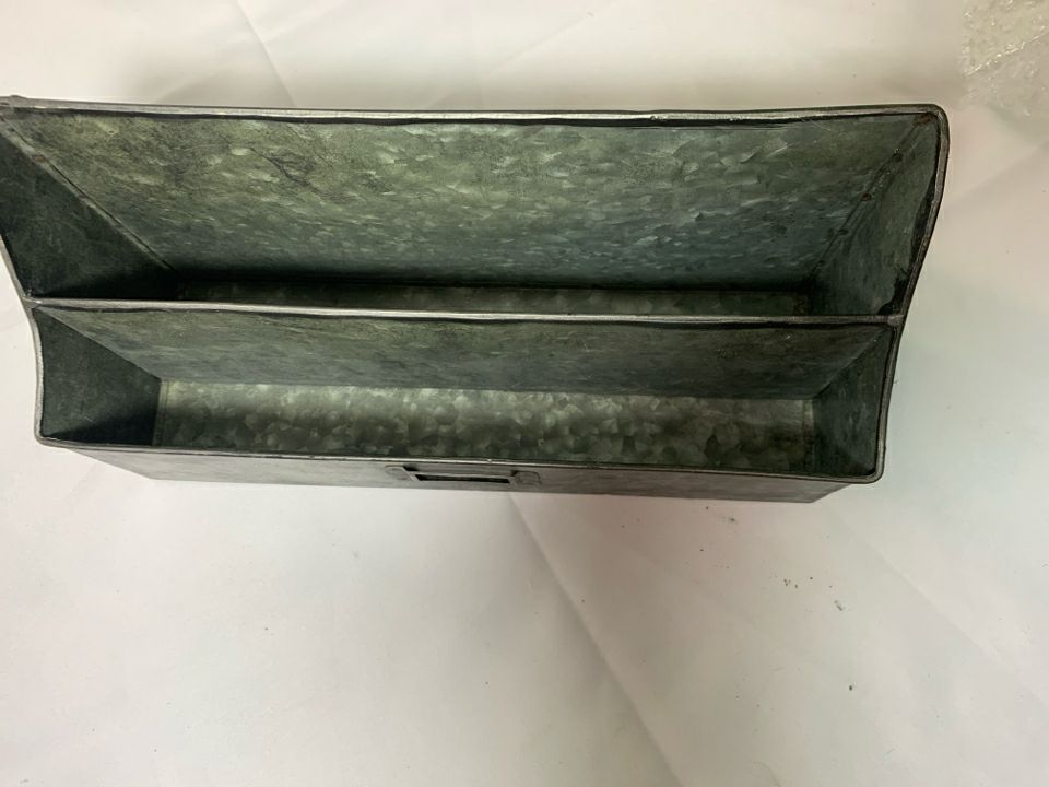2 SLOT GALVANIZED COUNTER MAIL/ FILE STORAGE.