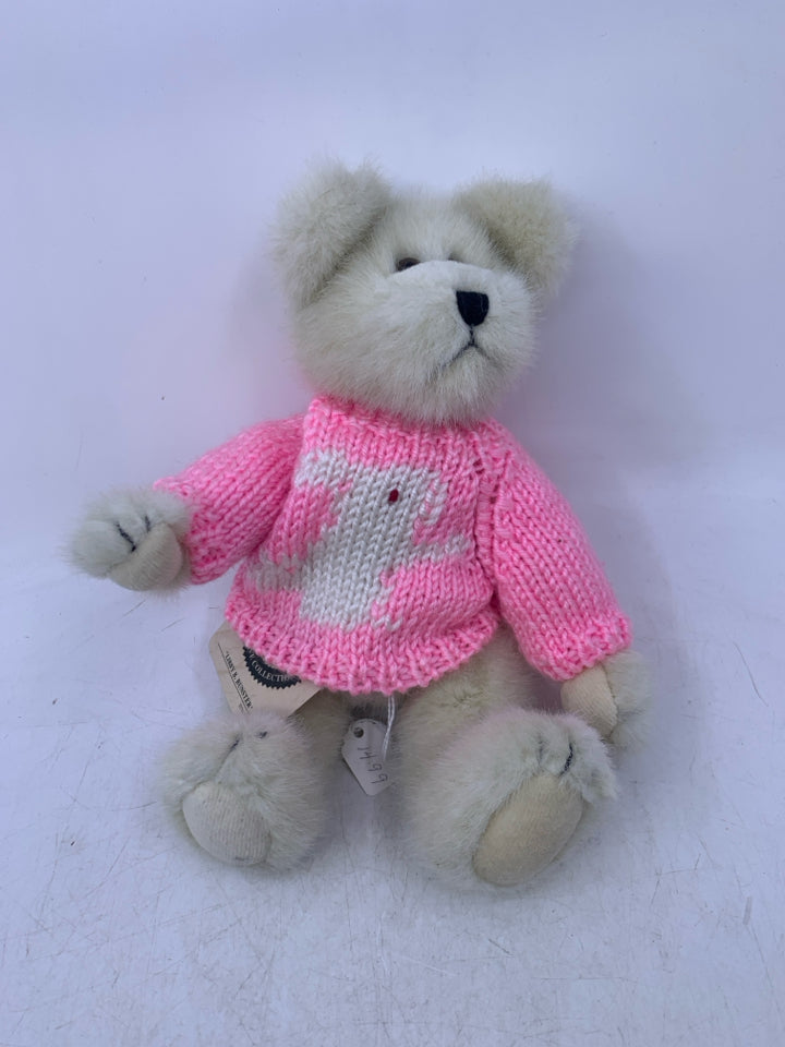 WHITE BEAR W/ PINK SWEATER BOYDS BEARS.