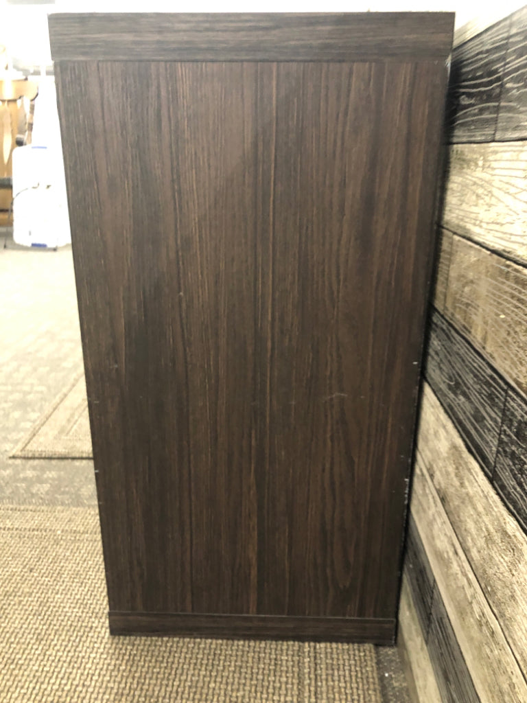 DARK WOOD, 2 TIER SHELF UNIT.