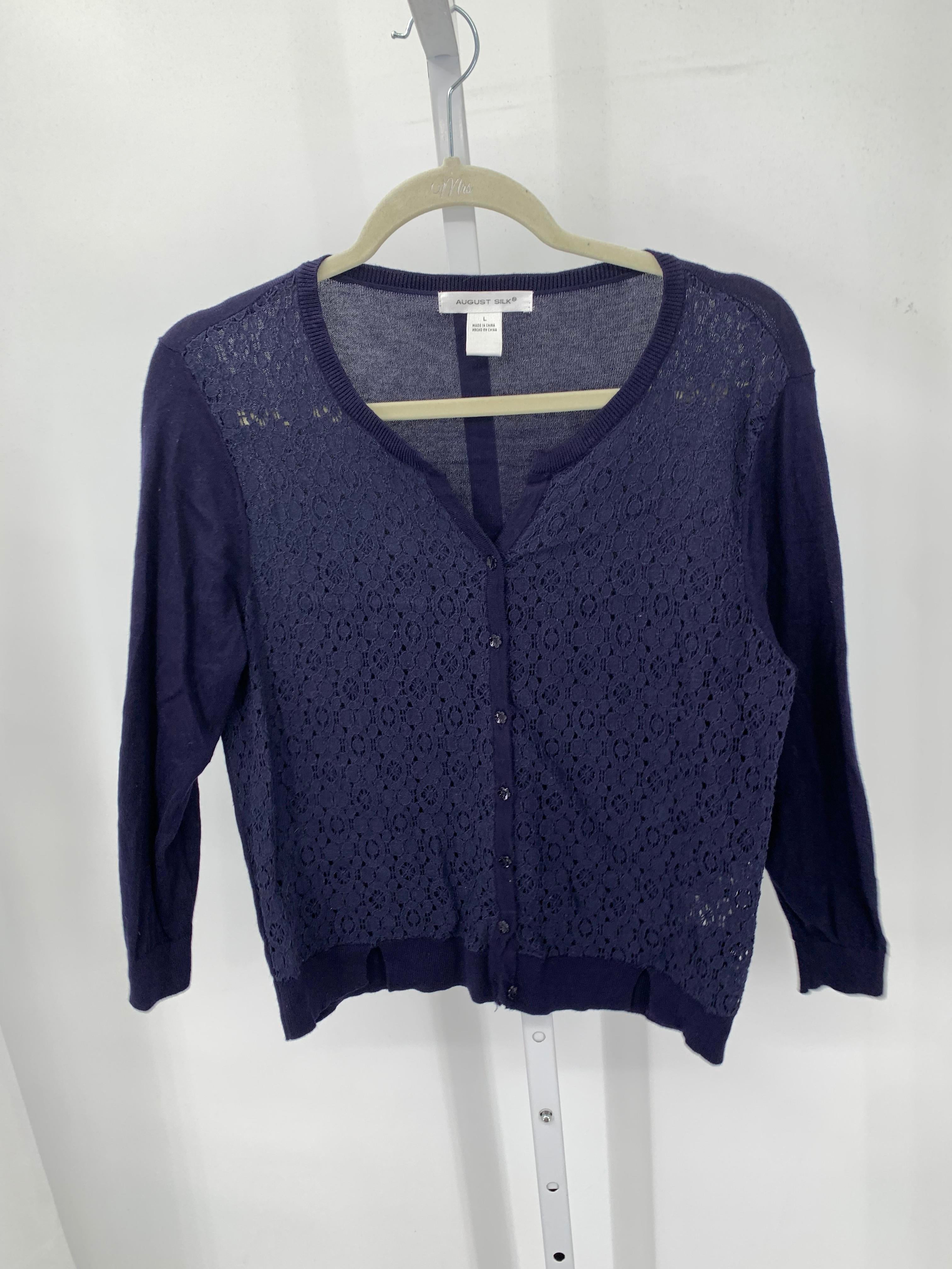 August Silk Size Large Misses 3/4 Sleeve Sweater