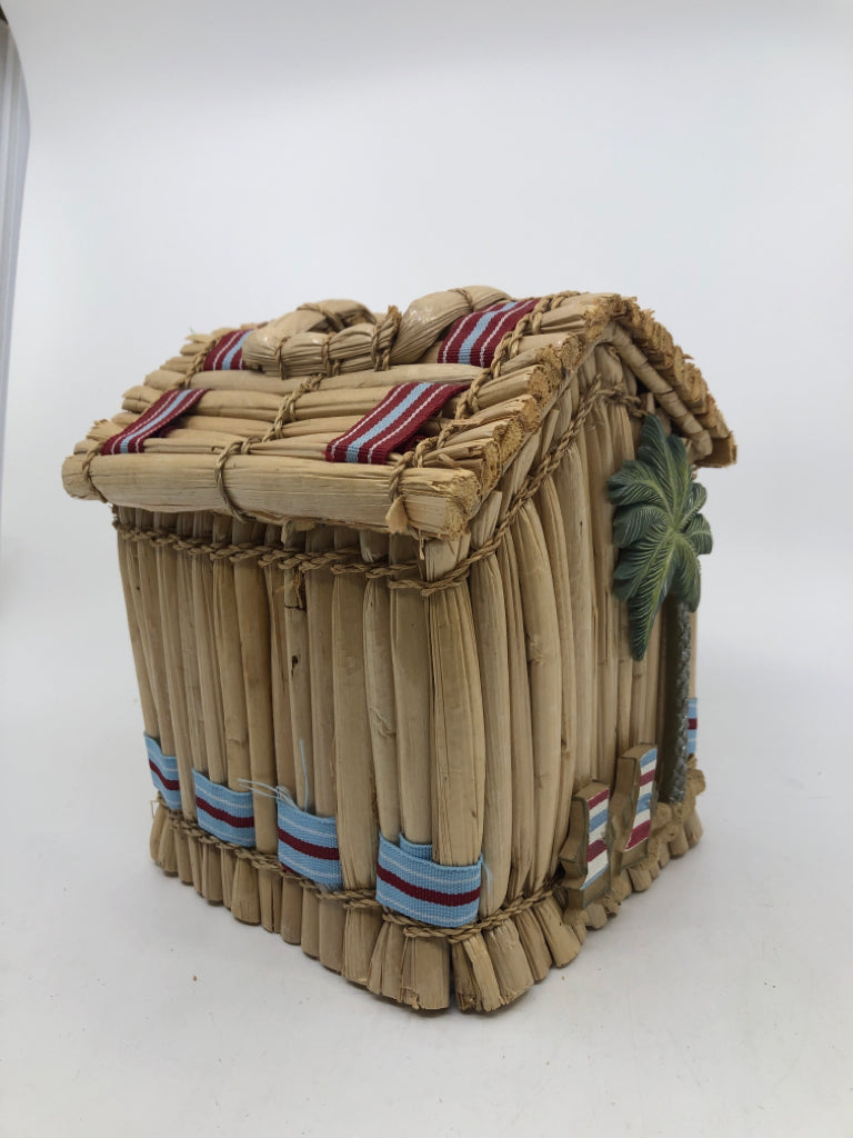 BEACH HUT TISSUE BOX COVER.