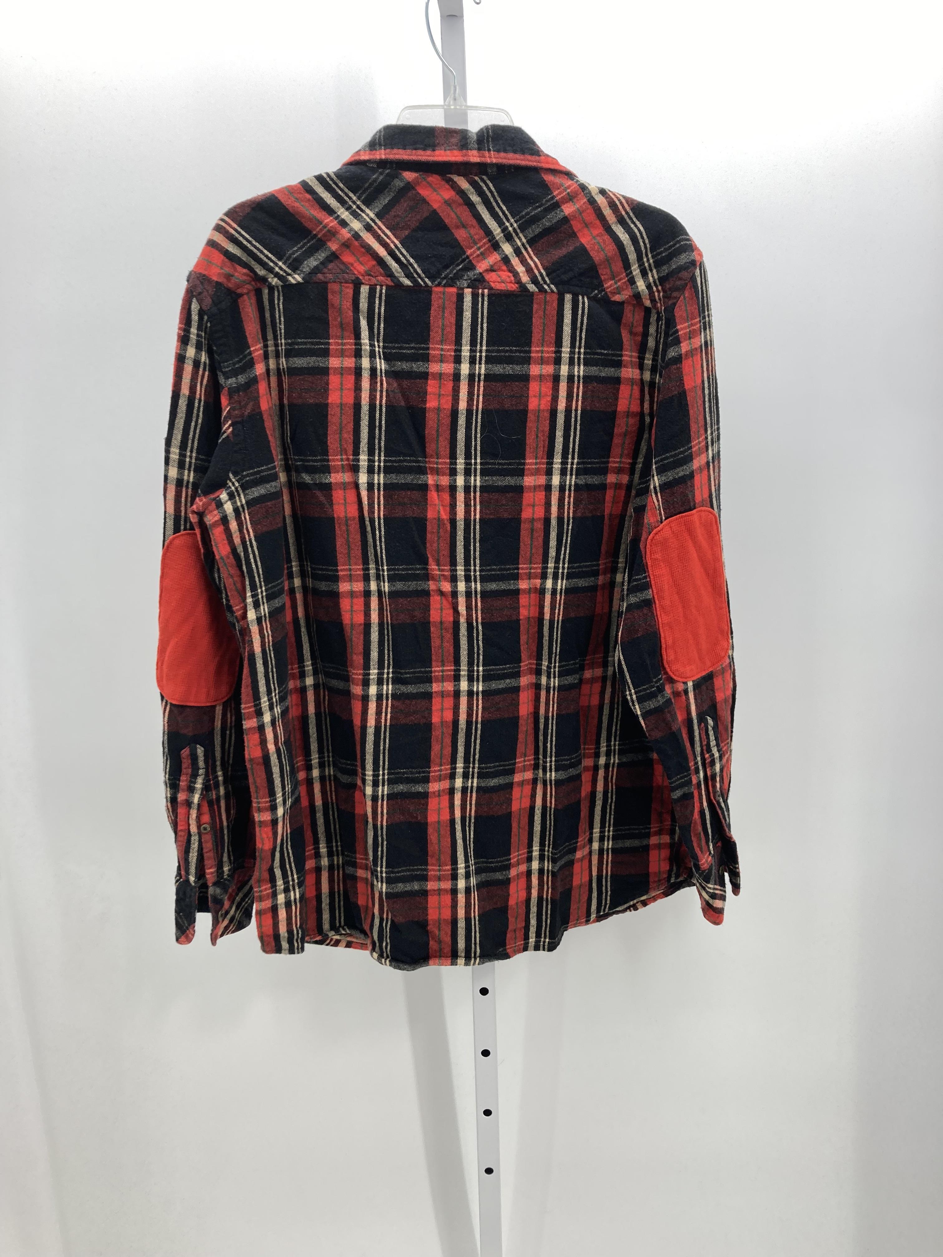 RED PLAID BTN DOWN