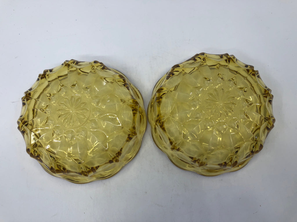 2 AMBER GLASS NUT BOWLS.