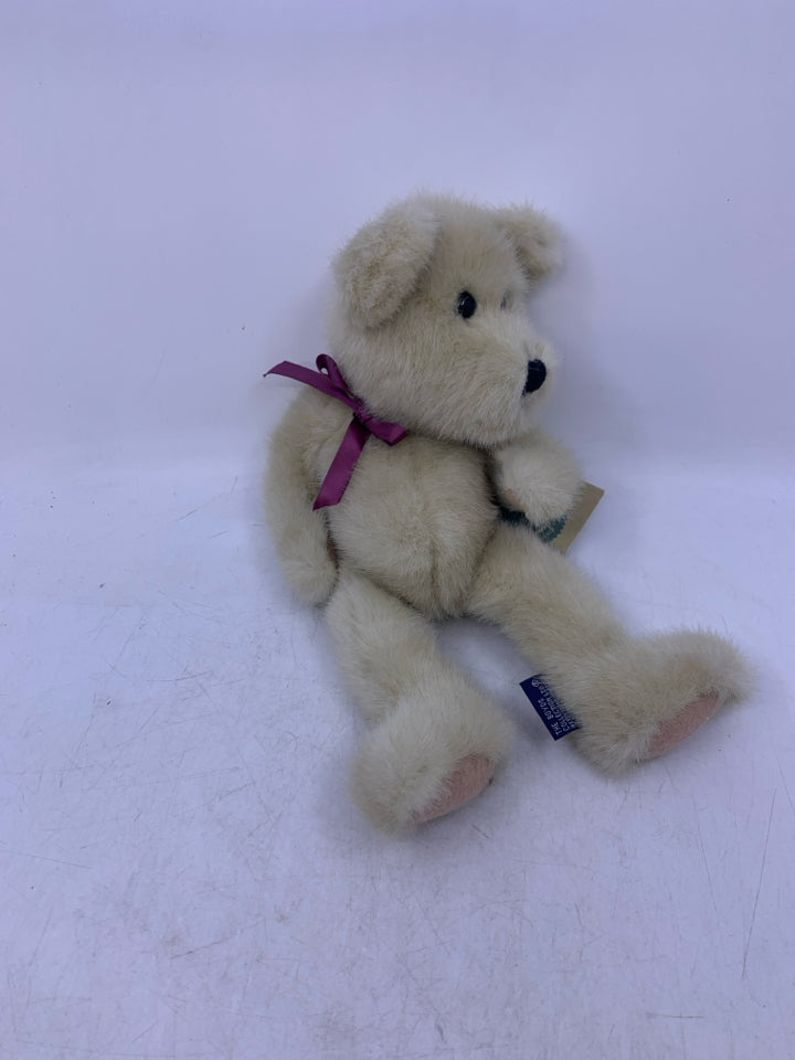 WHITE BEAR W/ THIN PURPLE BOW BOYDS BEAR.