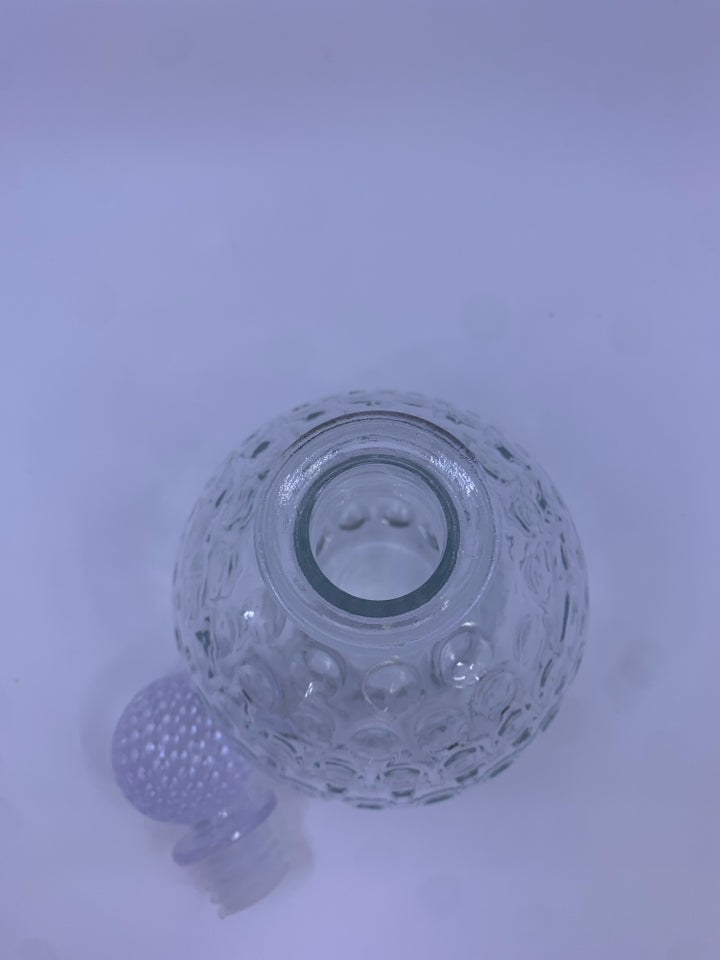 CIRCLE CLEAR GLASS DECANTER W/ CIRCLES.
