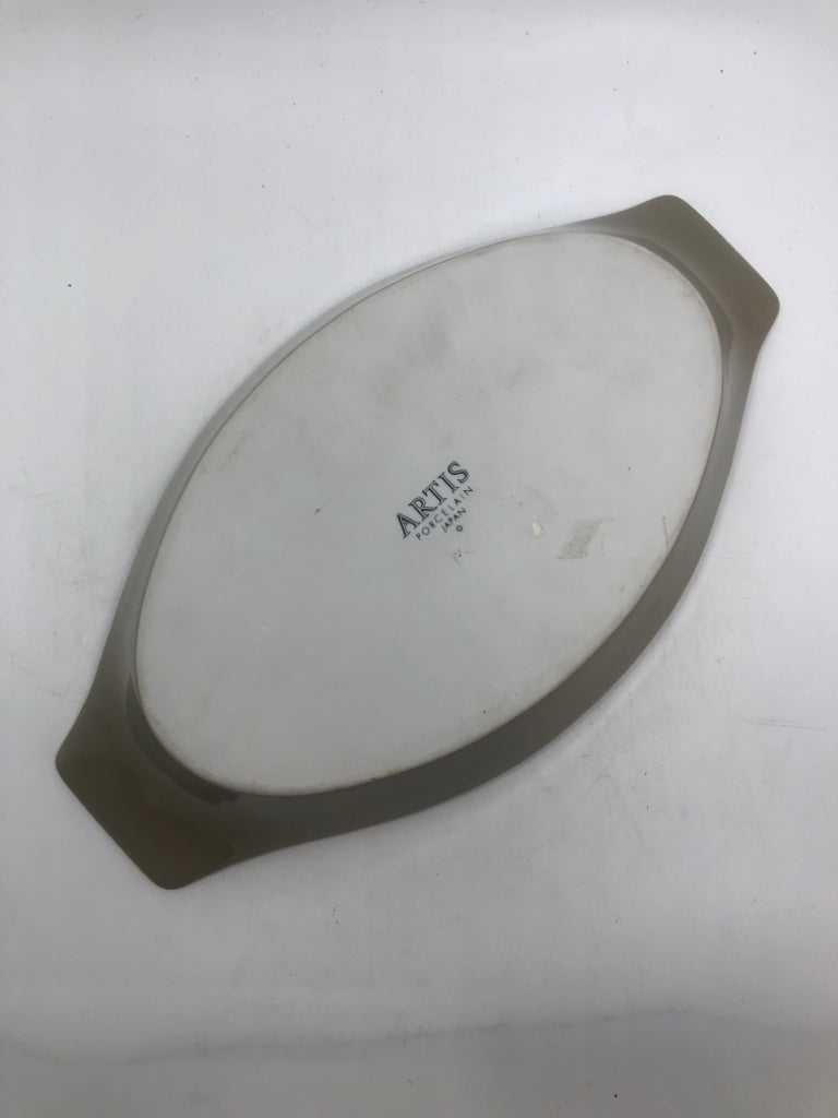 ARTIS GREY CERAMIC OVAL AU GRATIN BAKER.