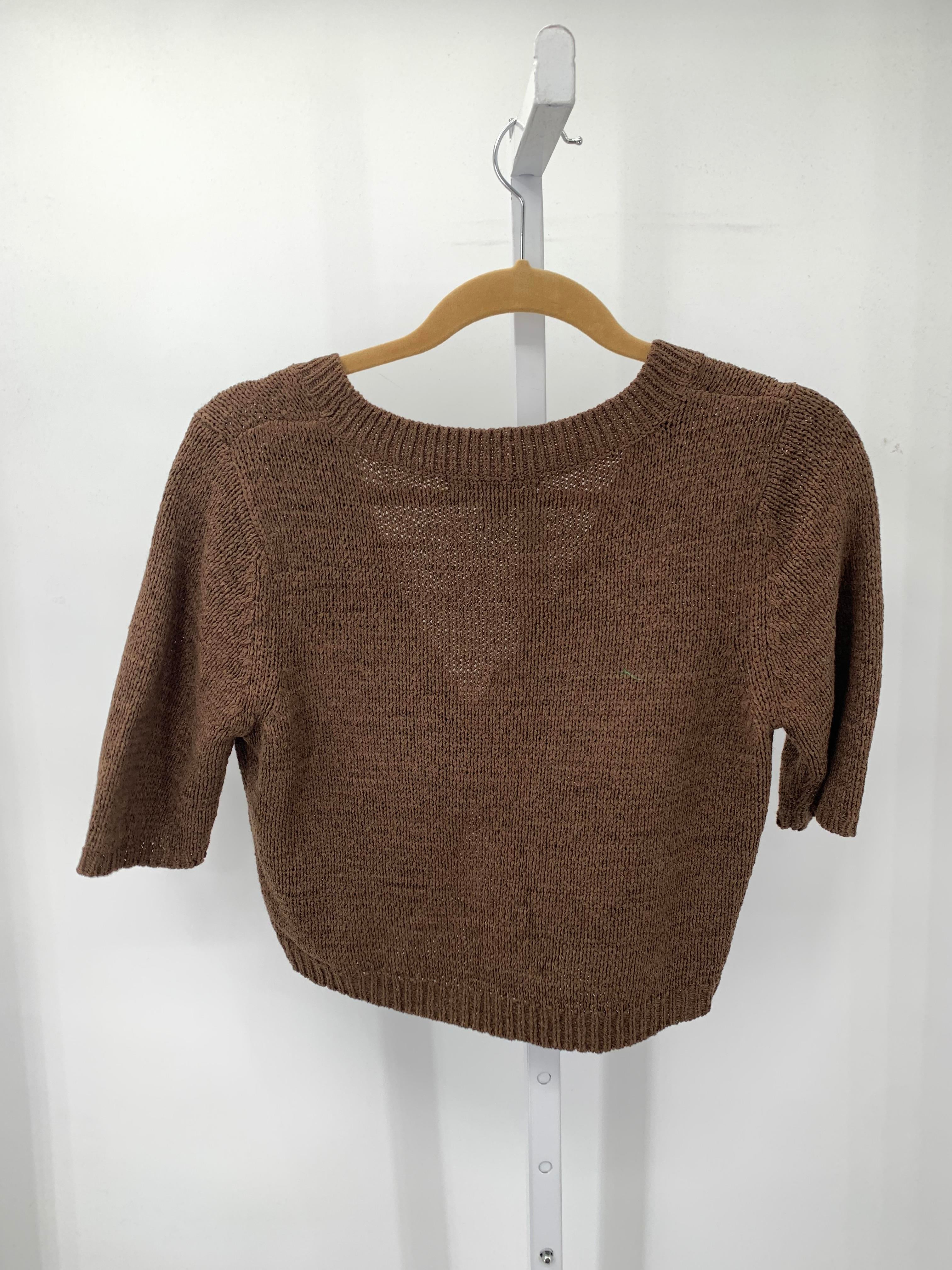 August Silk Size Medium Misses Short Slv Sweater