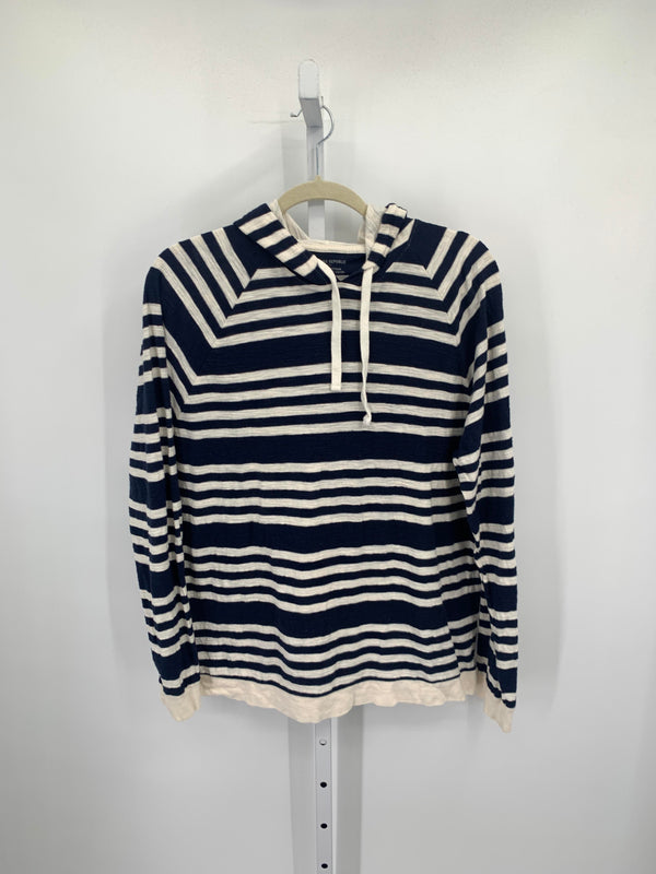 WHITE STRIPES HOODED KNIT