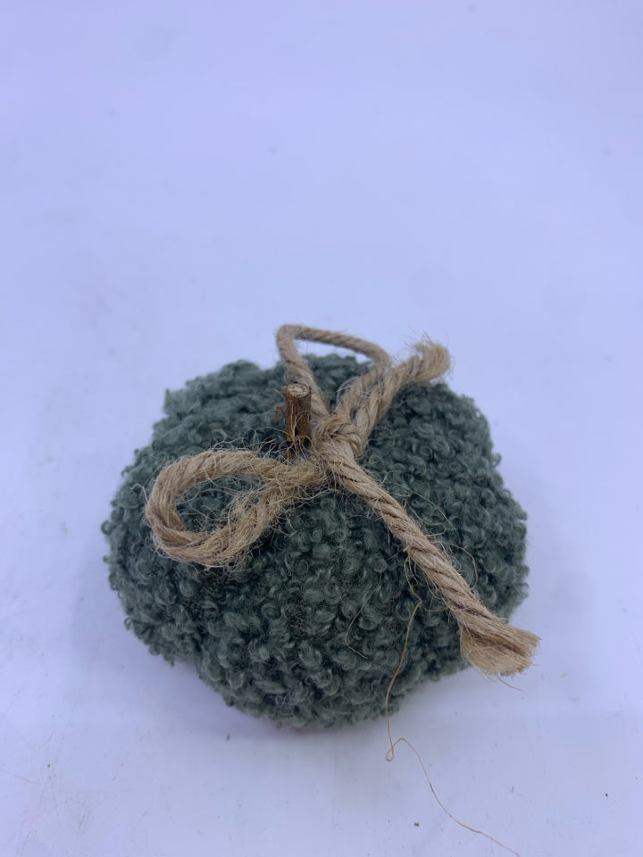 GREEN PLUSH MINI PUMPKIN.